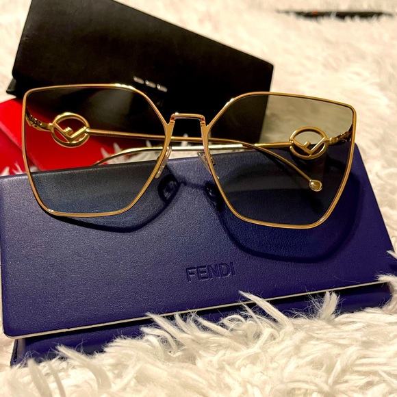 Fendi Accessories - FENDI F FF 0323/S S45 M2 Gold Brown Gradient Sunglasses